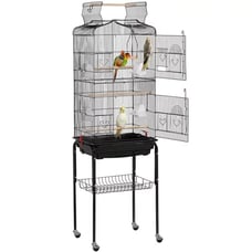 64 Large Metal Rolling Bird Cage with Open Play Top