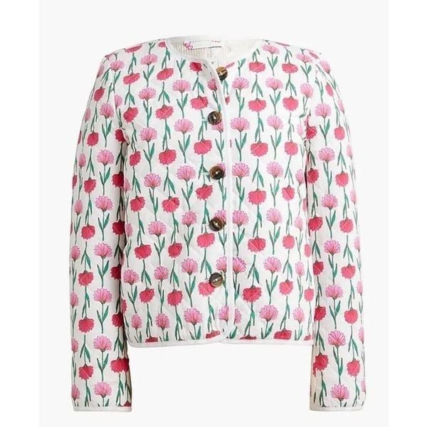 NWT J Crew Quilted Floral Jacket