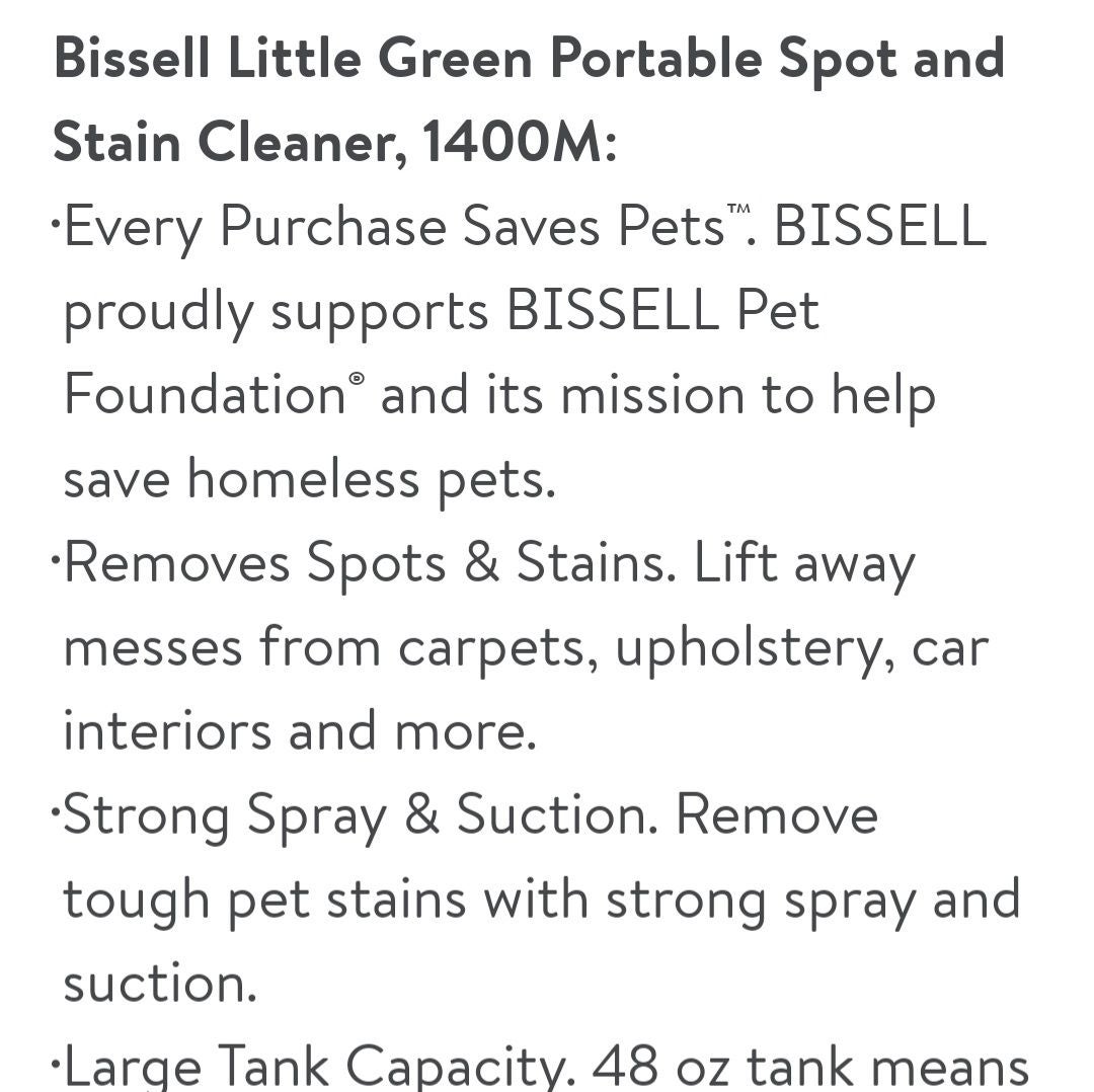 Bissell Little sales Green Cleaning Machine New