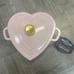 Smith & Clark IronWorks 3QT Enameled Cast Iron Dutch Oven Pink Heart Gold