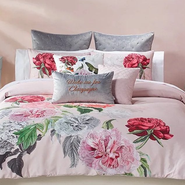 Ted Baker Pair Of Floral Pillowcases Flower Shams Chelsea Housewife White Pink Ted Baker Pair Of Floral Pillowcases Flower Shams Chelsea Housewife White Pink
