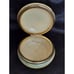 Round Midcentury Green Alabaster Floral Hinged Trinket Box with Lid, Italy
