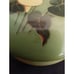 Round Midcentury Green Alabaster Floral Hinged Trinket Box with Lid, Italy