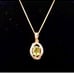 14K gold necklace with pendant. 18 inches