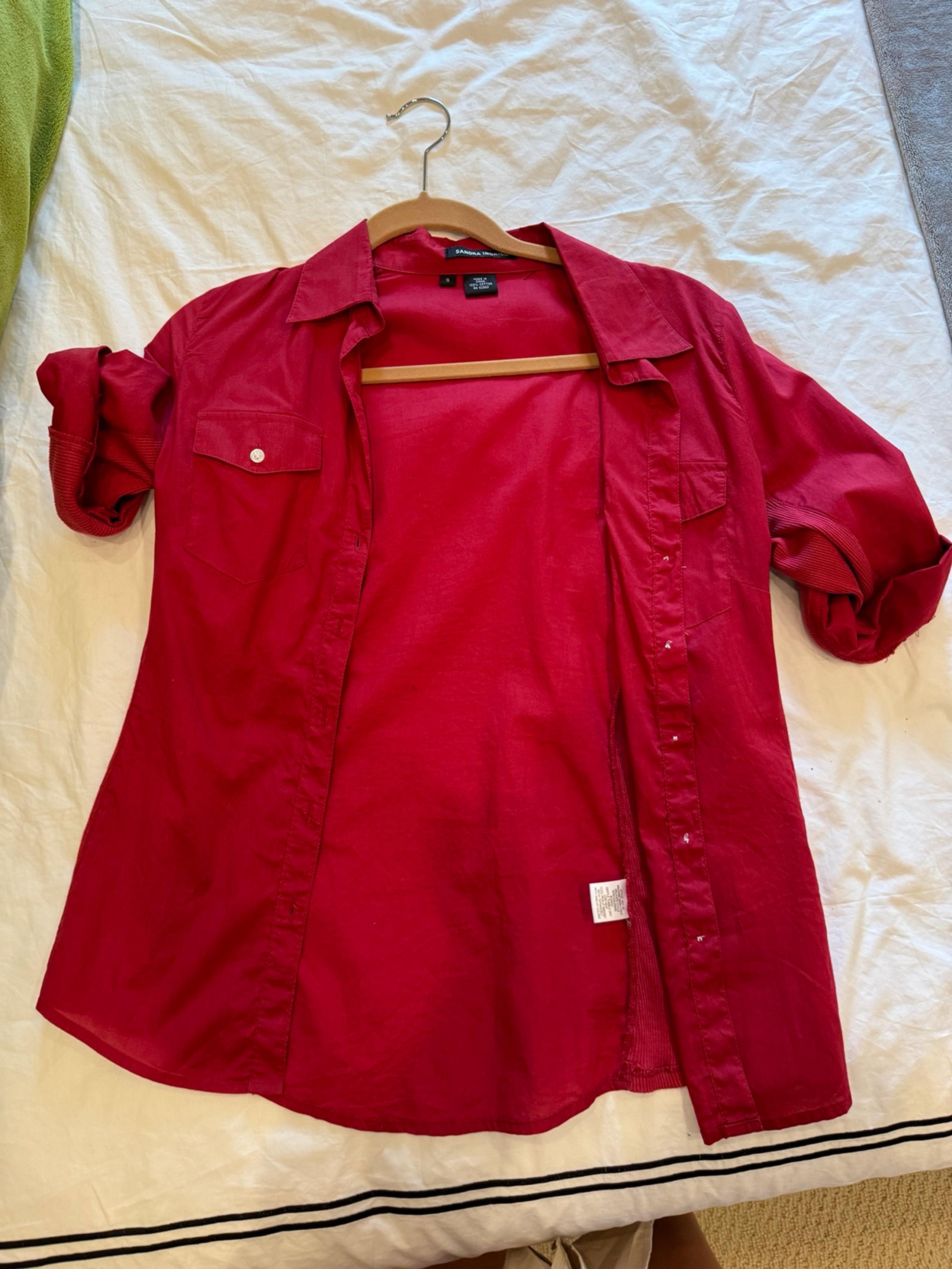 Small Sandra Ingrish Red women’s blouse button down top