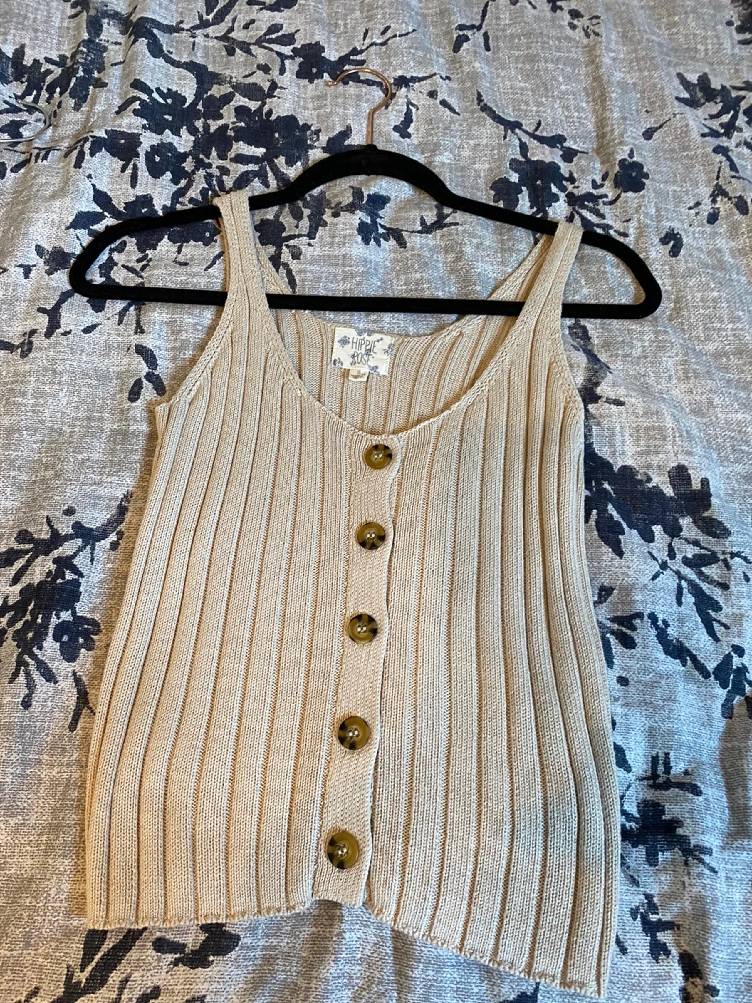 Hippie rose sweater tank top