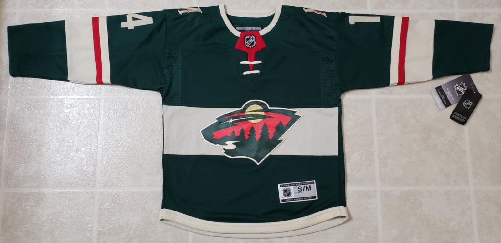 Youth Minnesota Wild Green Home Premier Eriksson Ek Jersey Size S/M