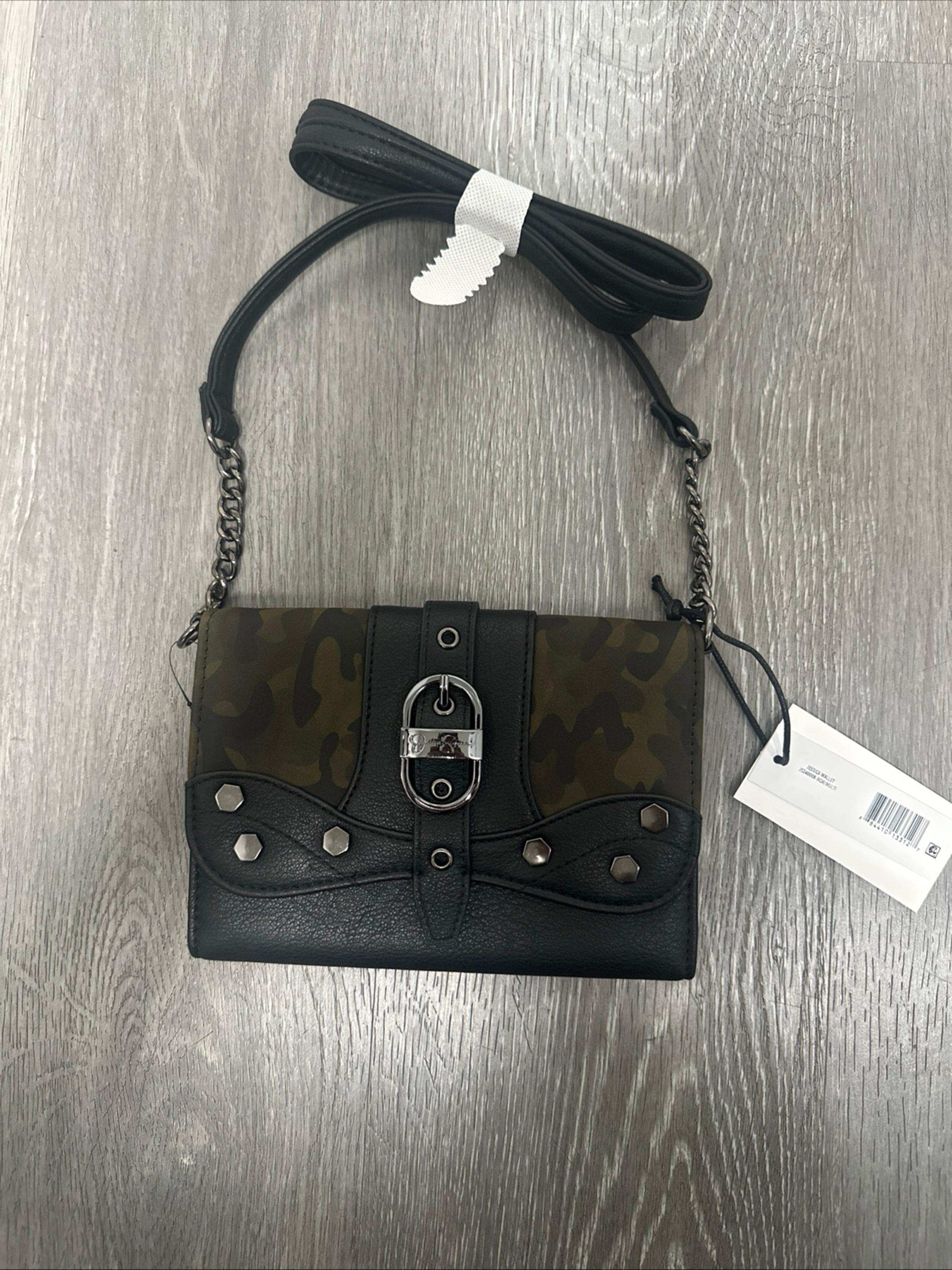 Jessica Simpson Purse Womens Handbag Crossbody Organizer Wallet Clutch Camo GunM