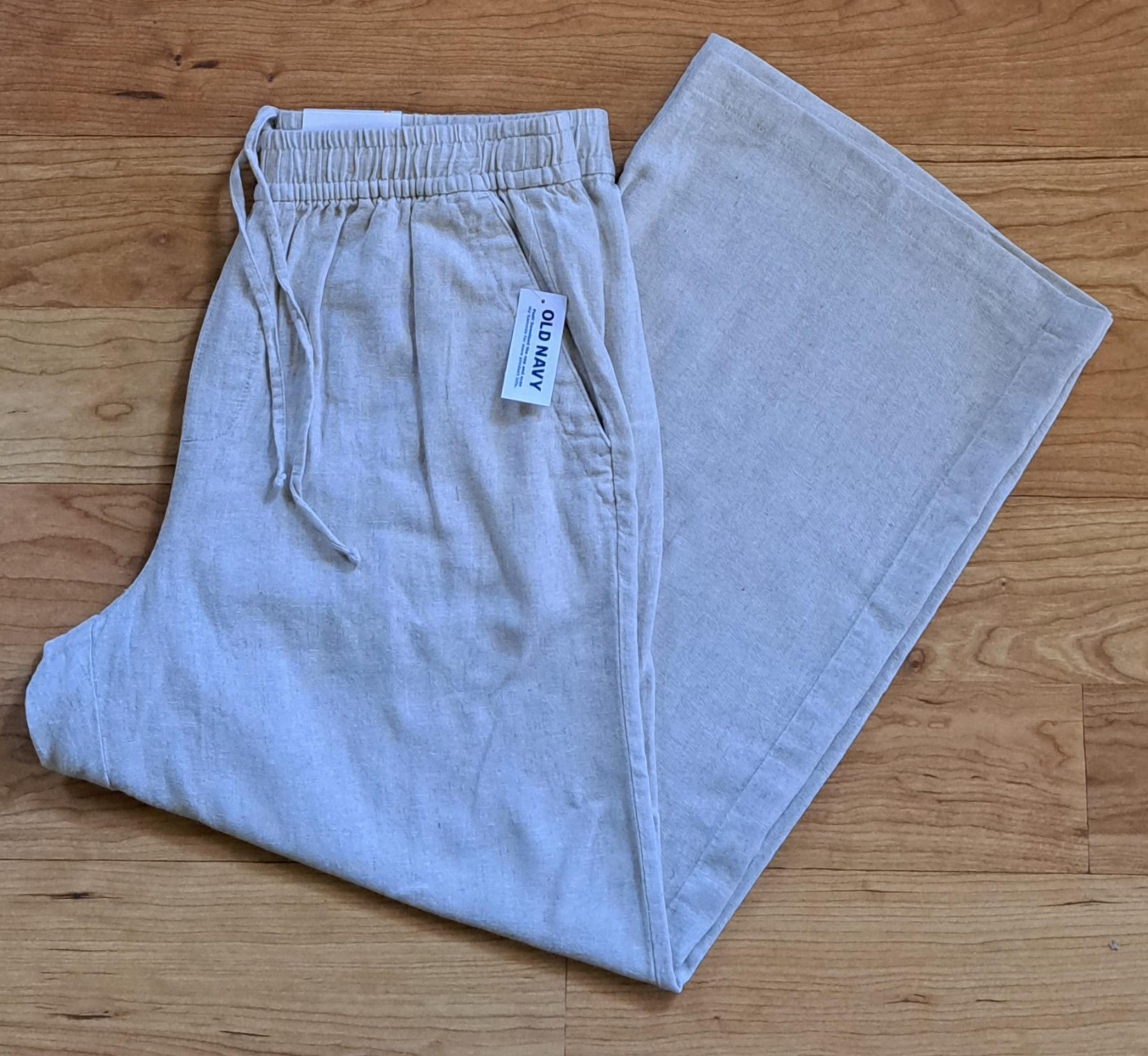 Womens Old Navy Lightweight Drawstring Khaki Pants Size Medium