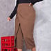 2–in-1 Elegant Capri with Front Asymmetrical Wrap Skirt (Coffee Brown)