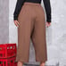 2–in-1 Elegant Capri with Front Asymmetrical Wrap Skirt (Coffee Brown)