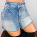 Silver Light Wash Aiko Jean Shorts 30