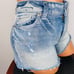 Silver Light Wash Aiko Jean Shorts 30