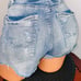 Silver Light Wash Aiko Jean Shorts 30