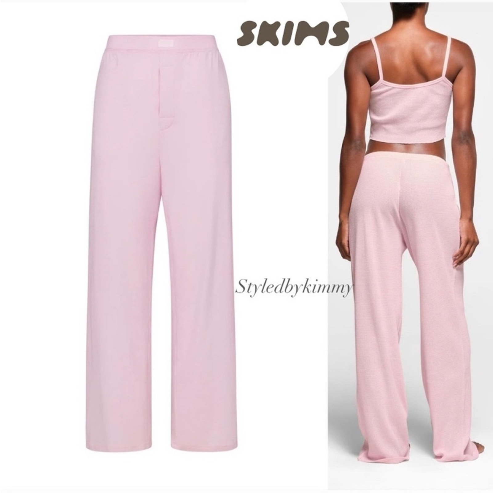 SKIMS Boyfriend Loose Pants Straight Leg Cherry Blossom M Medium NEW NWT