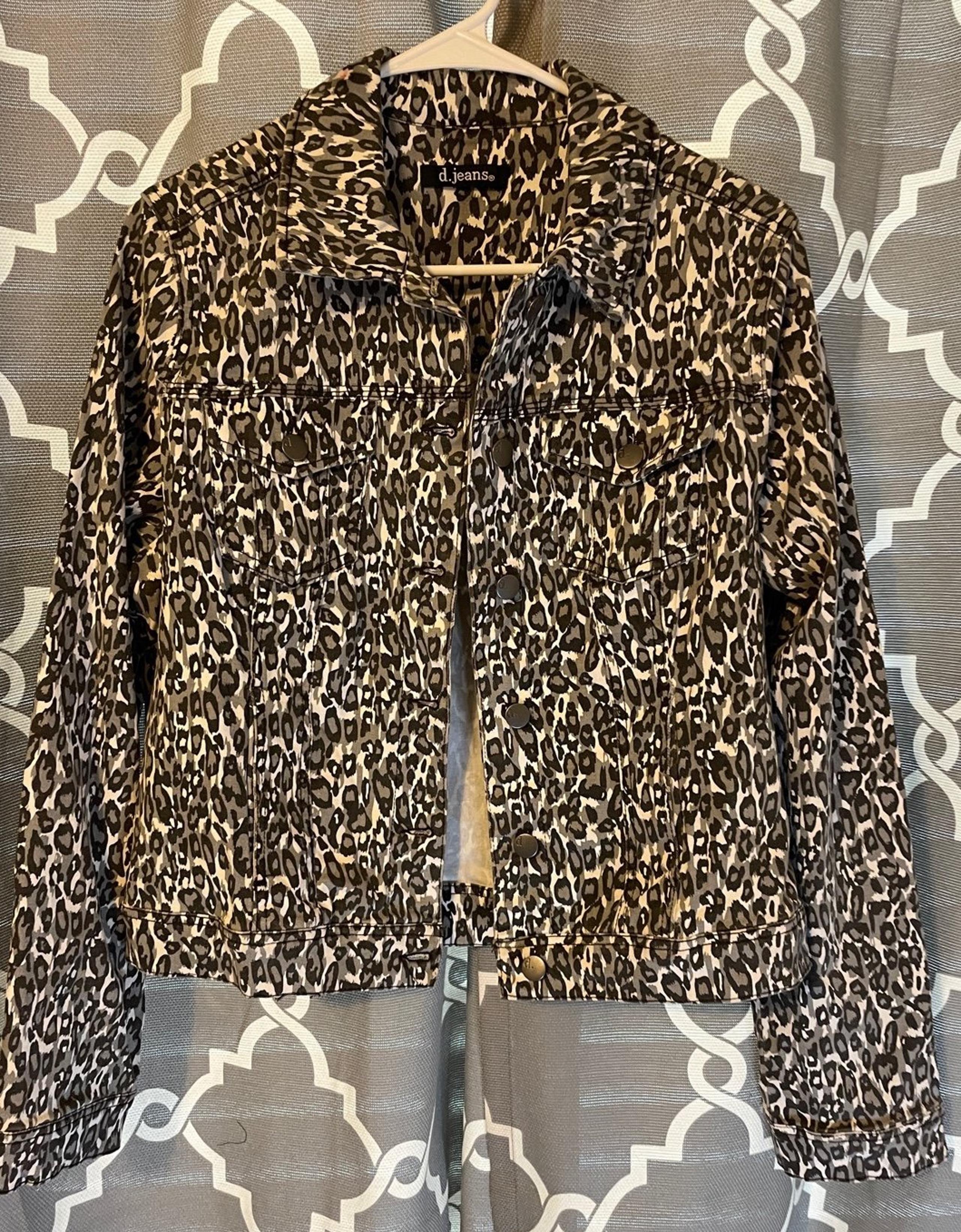 D Jean Leopard Jacket S MED