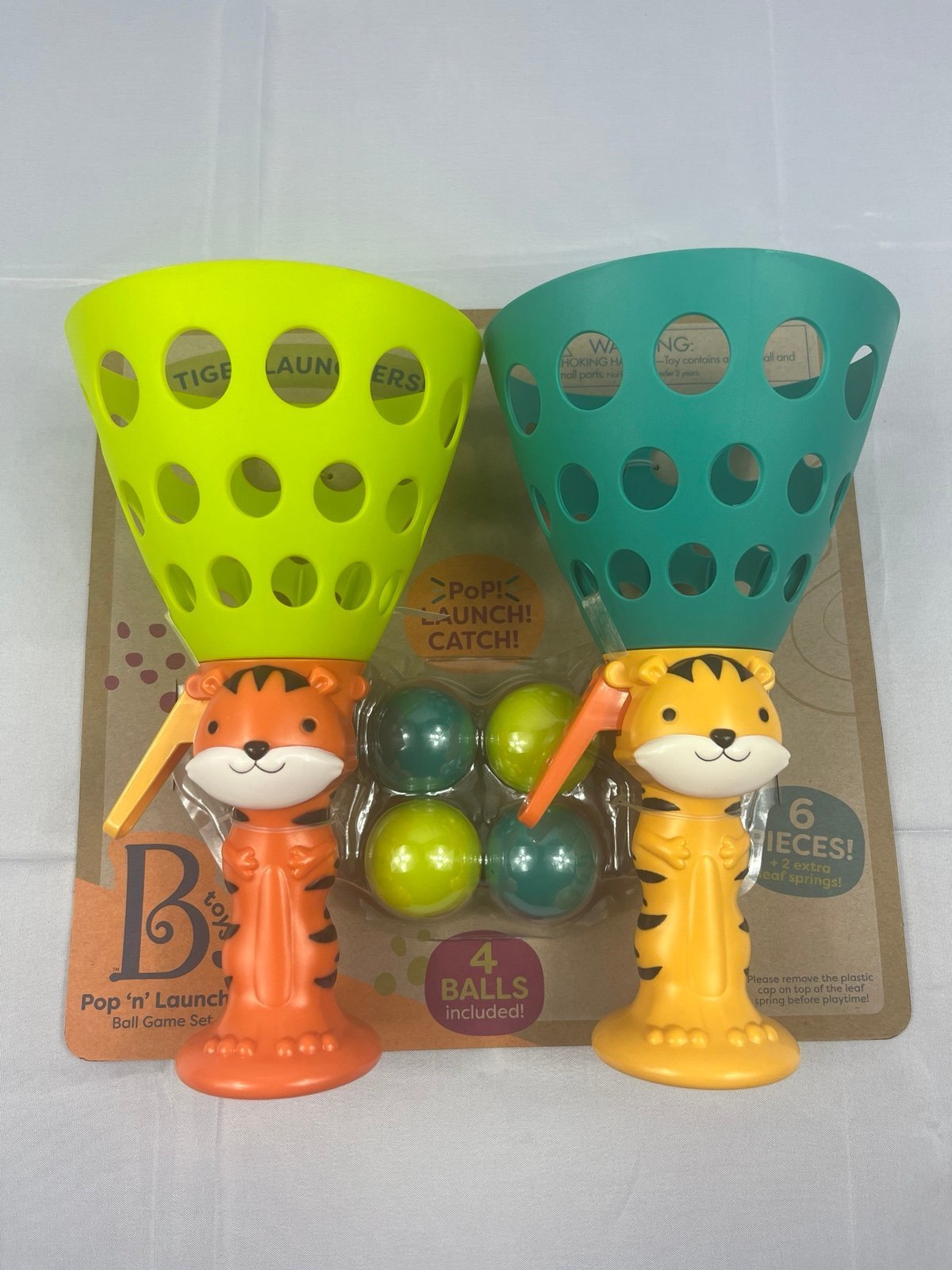 3-Pack B. Toys Pop N Launch Ball Catch Game, Toys
