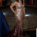 Silver Gold & Burgundy Formal Prom Dress