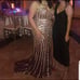 Silver Gold & Burgundy Formal Prom Dress