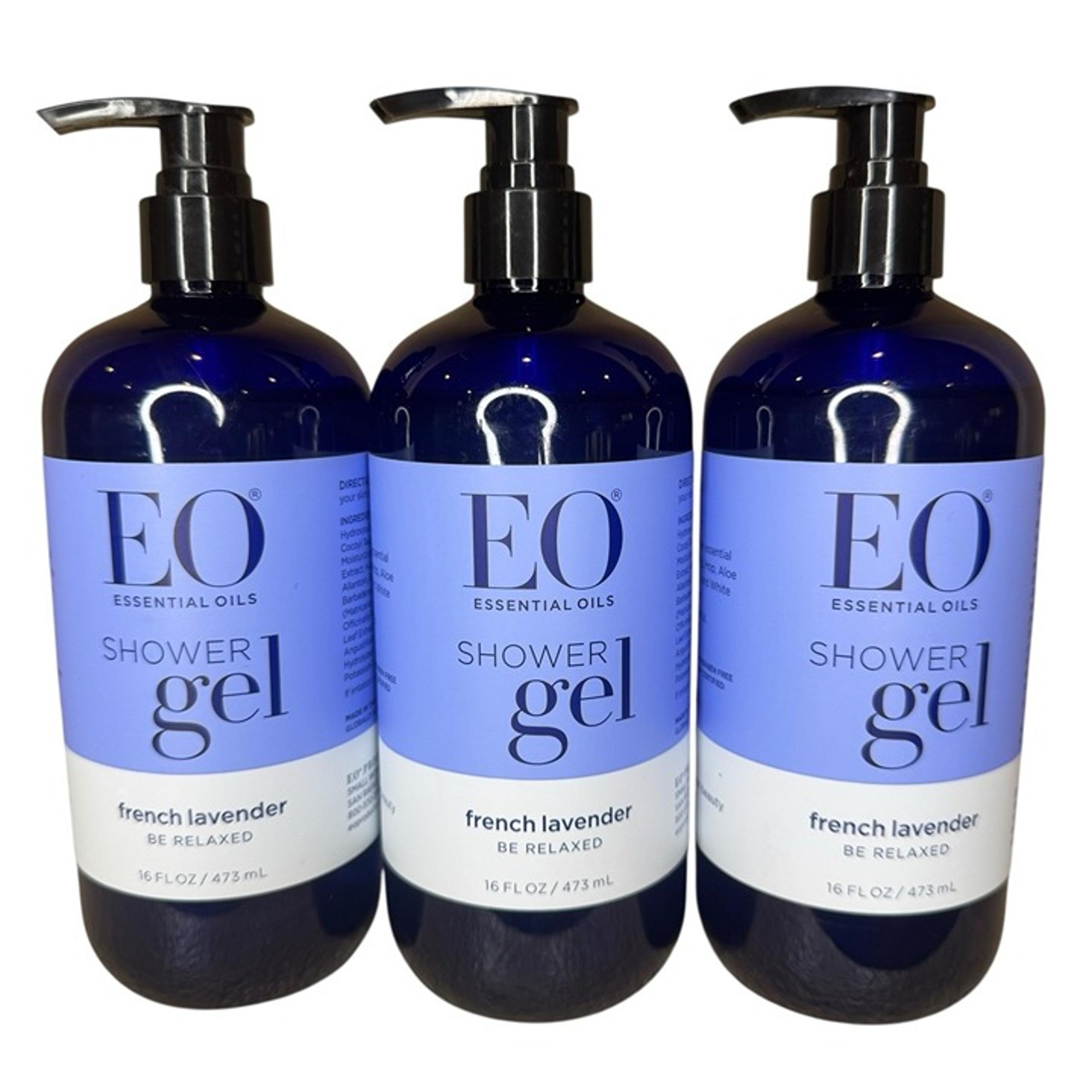 Lot Of 3 EO Shower Essential Oils Gel French Lavender Be Relaxed 16 fl oz