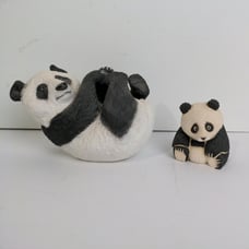 Lenox Endangered Baby Animal Sculpture Panda Cub & Panda Figurine signed