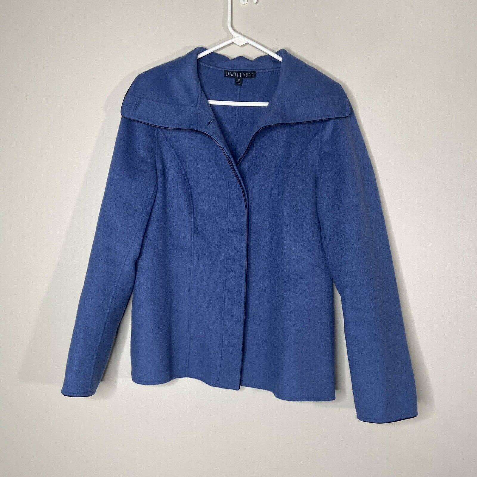 Lafayette 148 New York Blue Wool Angora Jacket Size 10