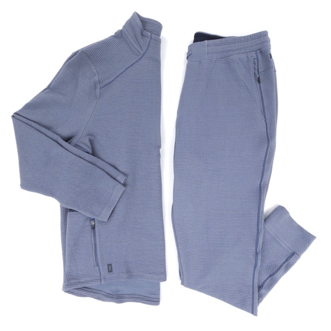 RHONE Tribeca Tech 1/2 Zip Sweater Tribeca Tech Jogger Athleisure Knit Set Grey