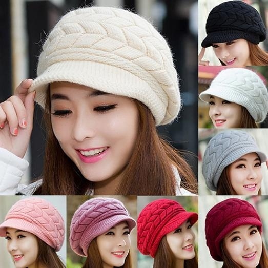 Warm Knitted Baggy Beret Beanie Hat