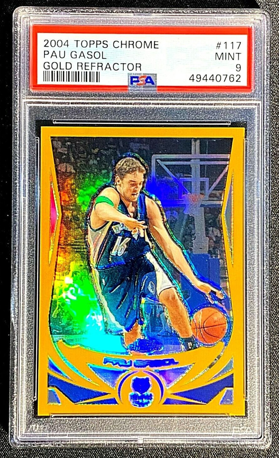 Pau Gasol 2004-05 Topps Chrome #117 Gold Refractor SP #D /99 PSA 9 Mint G2244