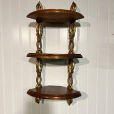 Mid Century Modern Sexton 3 Tier Corner Wall Mount Shelf