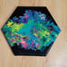 10x12in Handmade Hexagon Nebula Style Pour Painting on Canvas