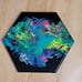 10x12in Handmade Hexagon Nebula Style Pour Painting on Canvas