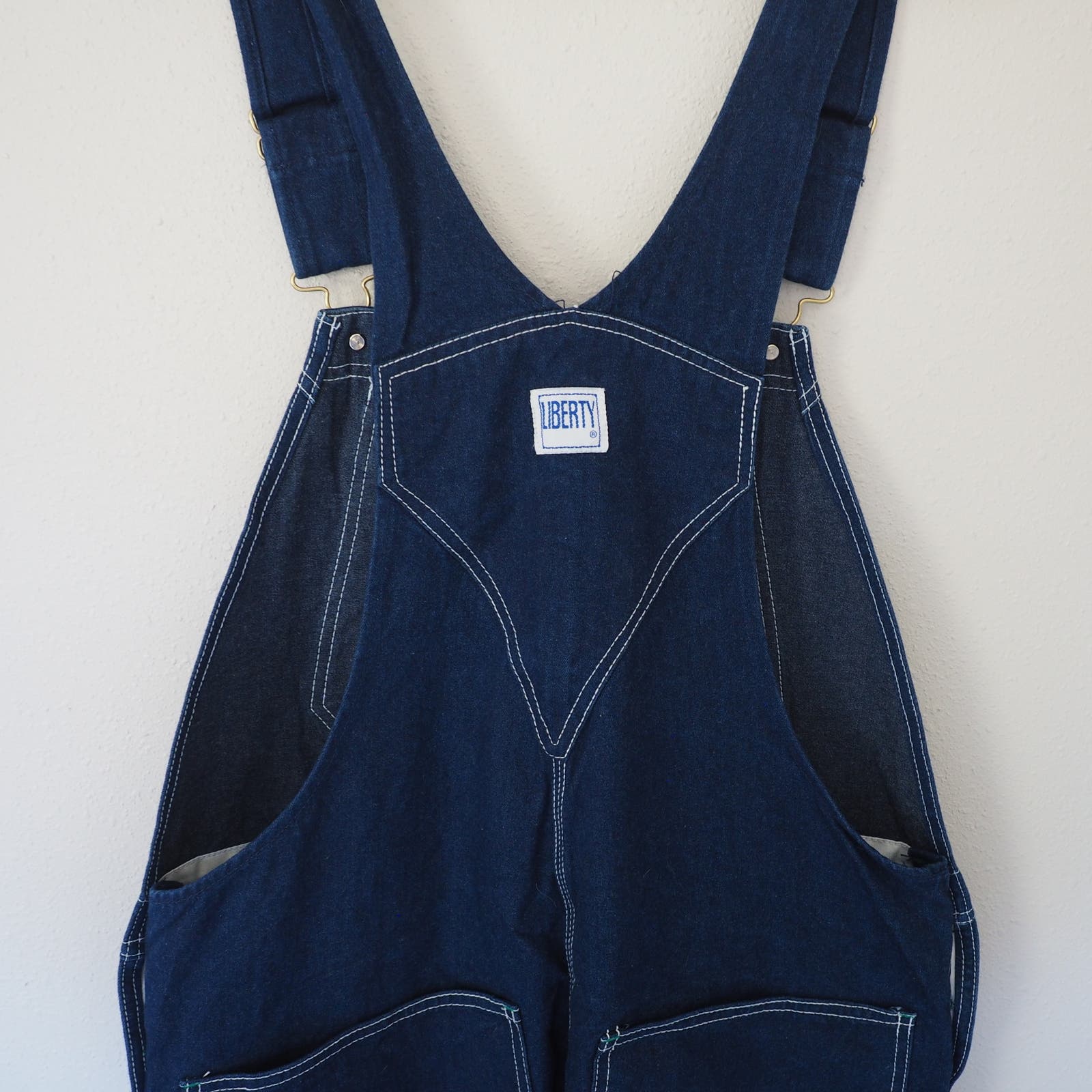Vintage Liberty Bib Overalls Mens 38X30 Wide Straight Leg Dark Wash