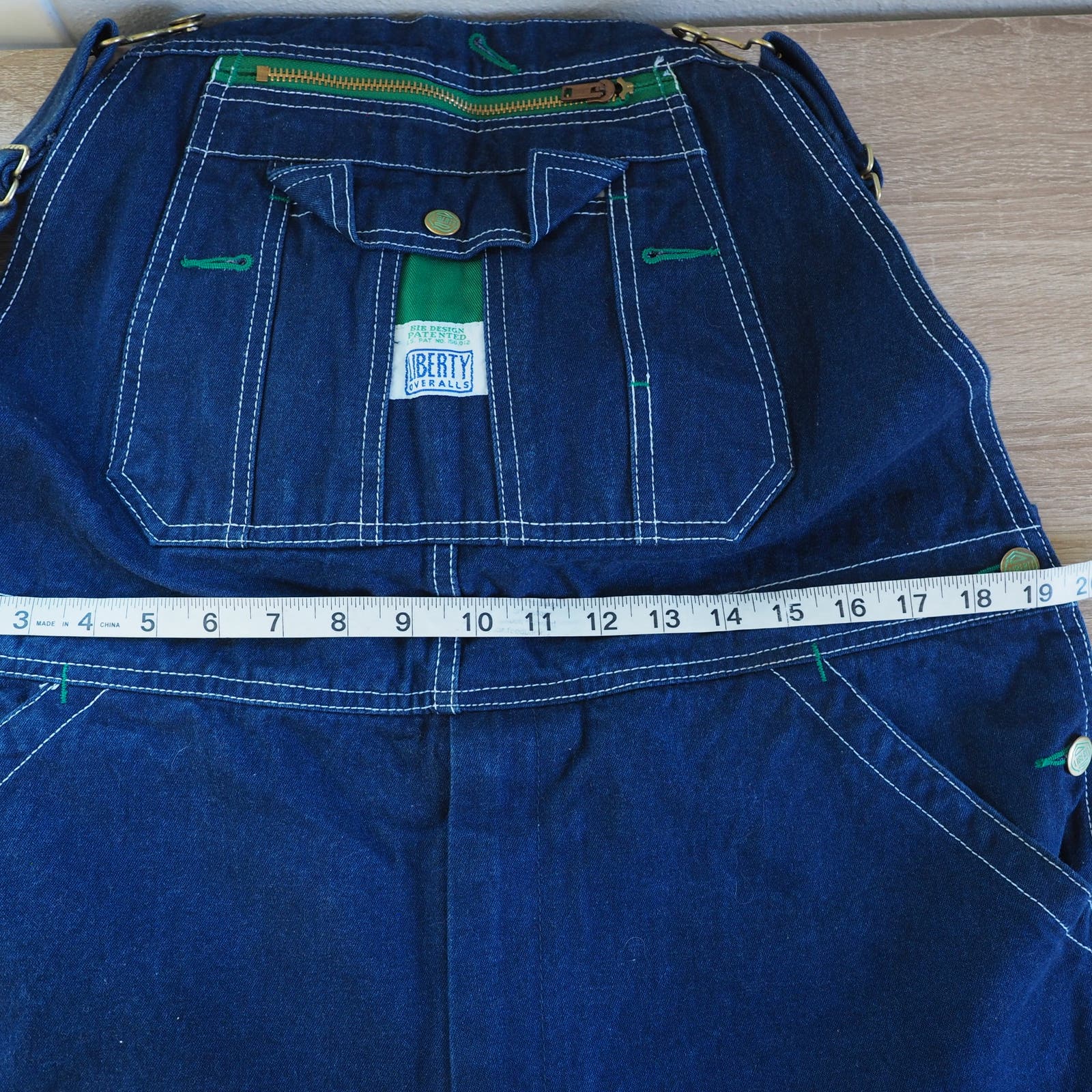 Vintage Liberty Bib Overalls Mens 38X30 Wide Straight Leg Dark Wash