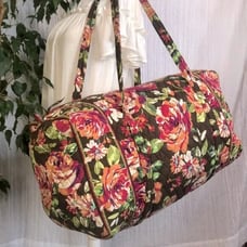 VERA BRADLEY English Rose XL travel bag carry on weekender w/double handles