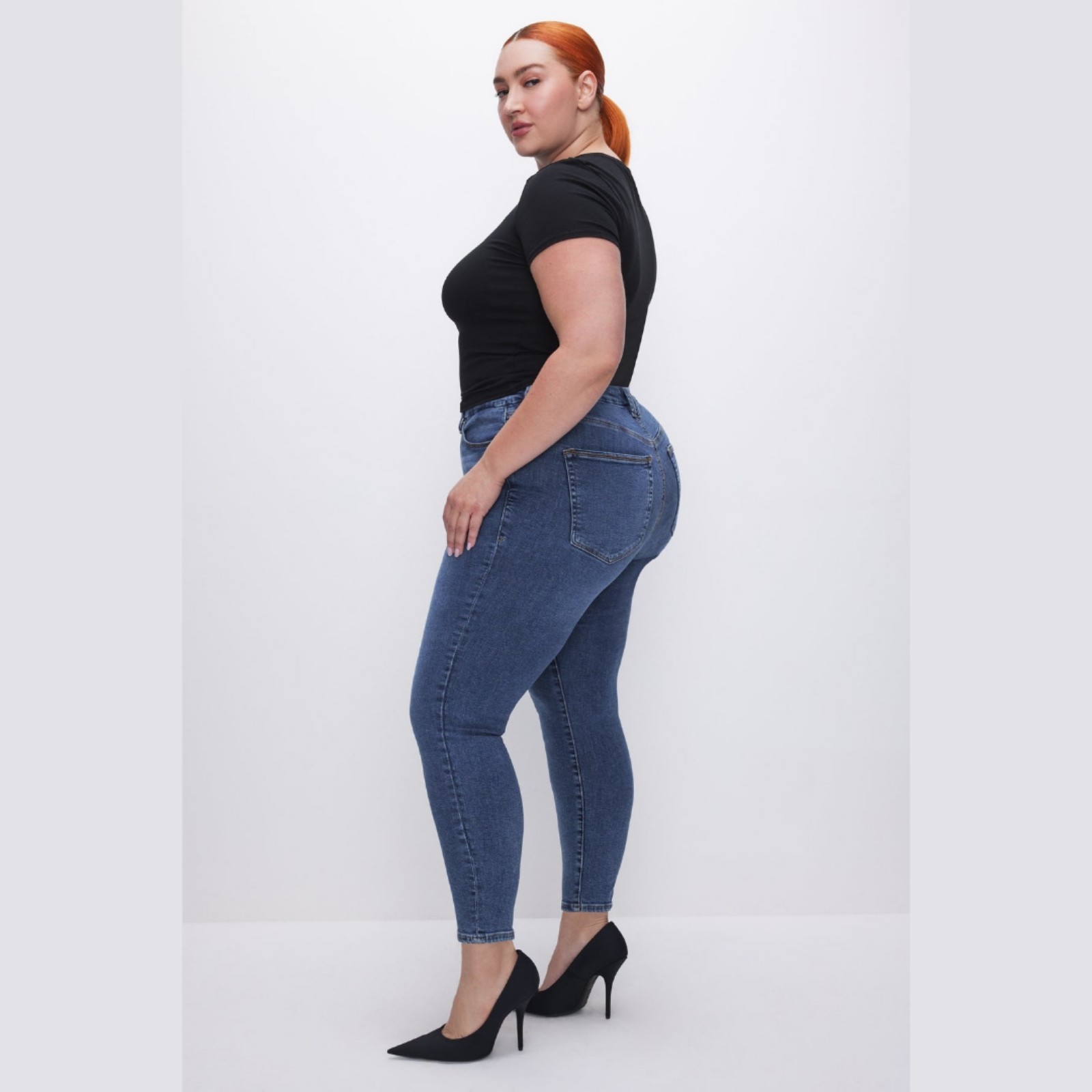 Good American Good Legs Skinny Cropped Jeans INDIGO508 Size 16