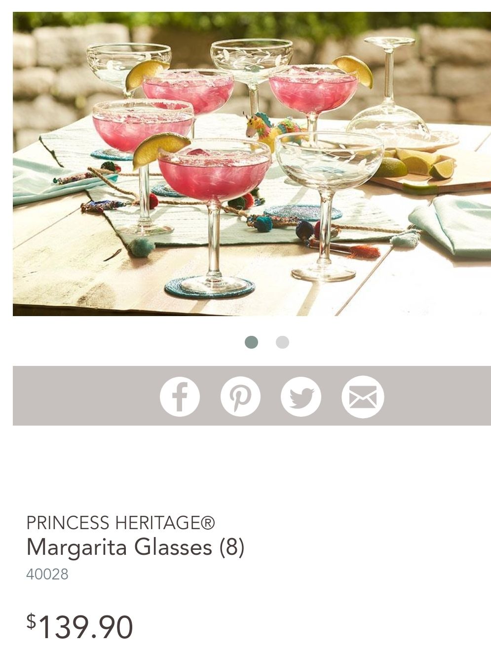 HERITAGE®  Margarita Glasses (8)  40028