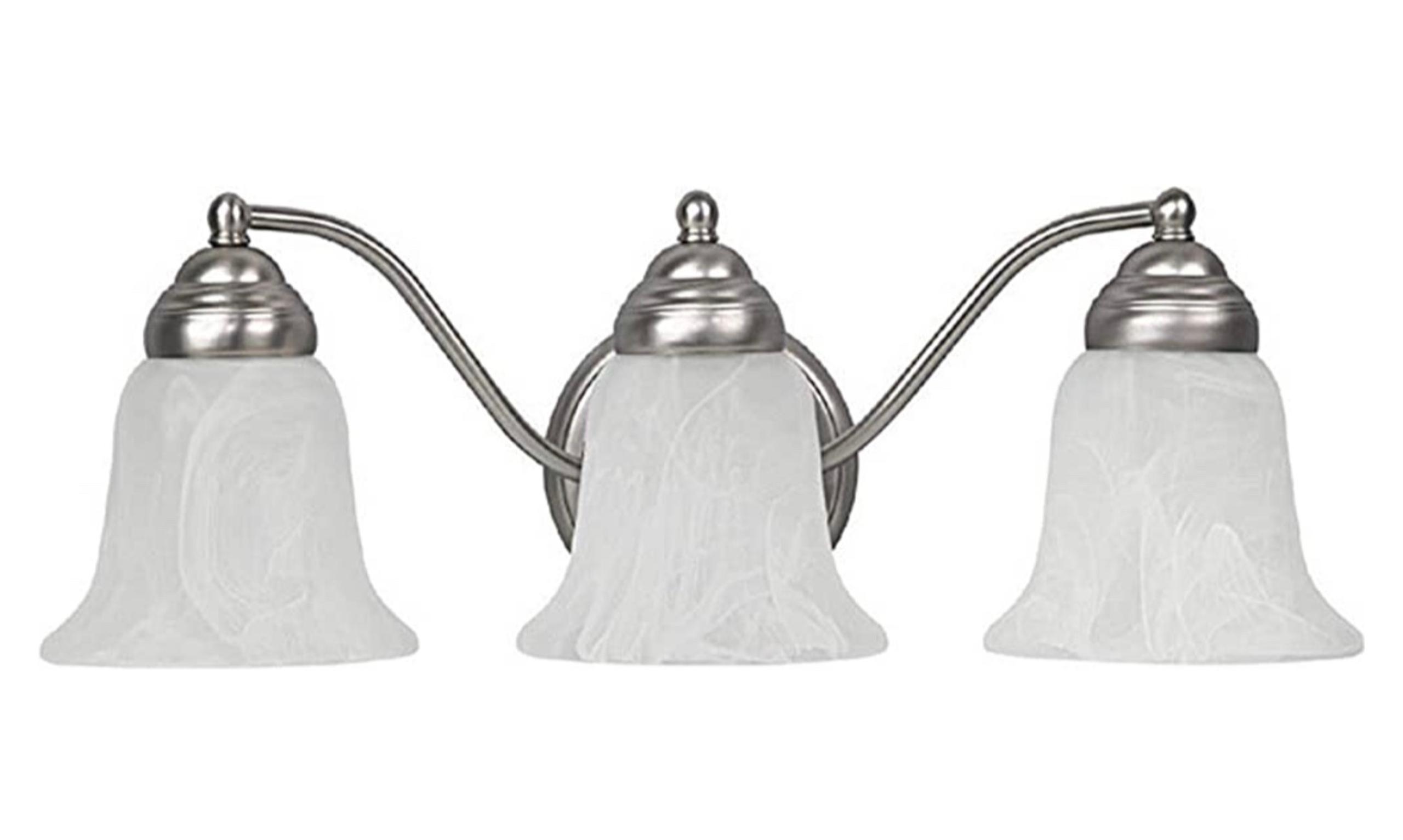Brady Faux White Alabaster Glass Bath Vanity Light