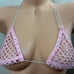 NEW Super Sexy Bling Baby Pink Jewel Fishnet Micro Stripper Outfit Set OS