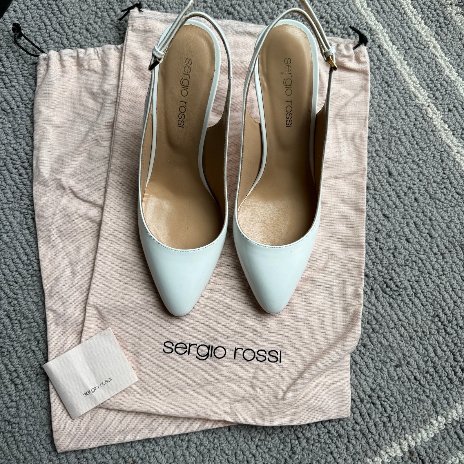 Sergio Rossi slingback white pump