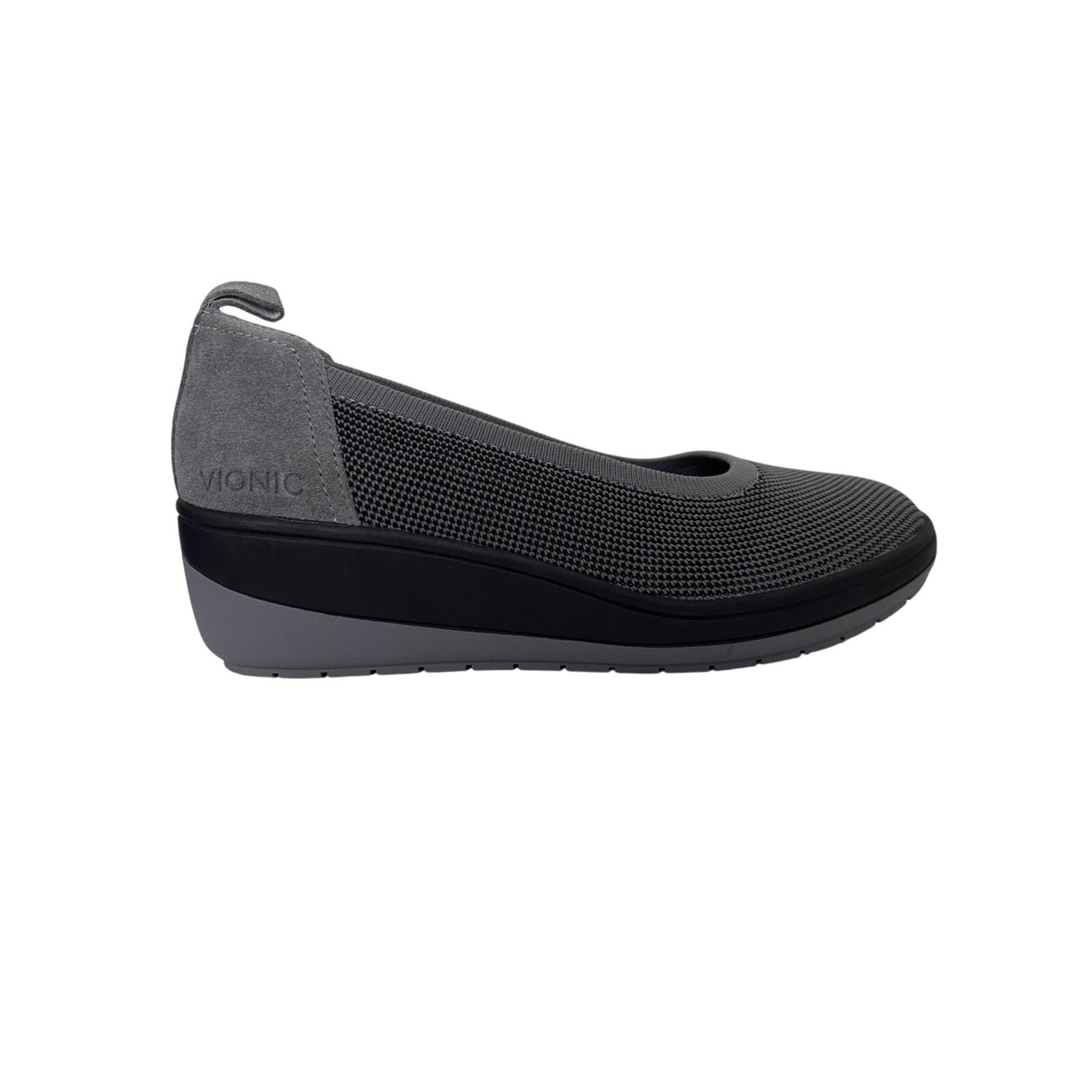 Vionic Jacey Knit Wedge Shoe Women’s Size 7 Gray Comfort Casual