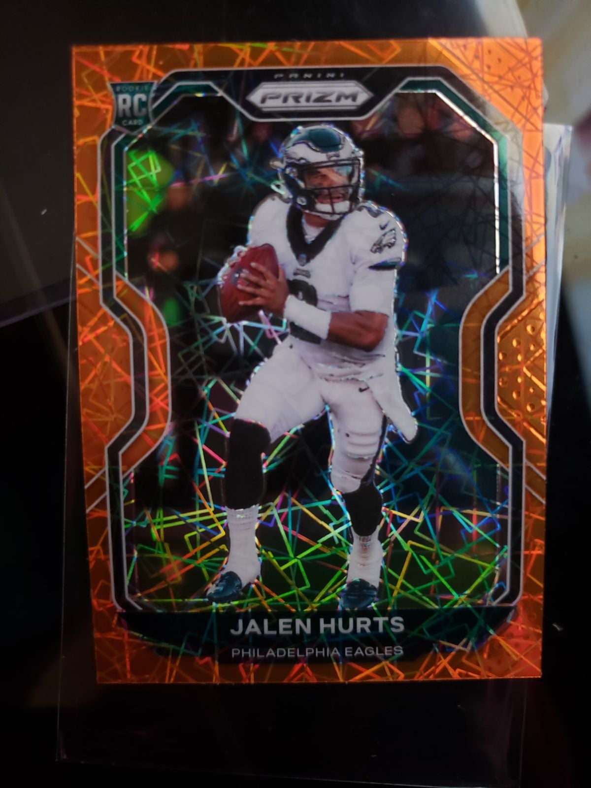 Jalen Hurts 2020 Orange Lazer Prizm Rookie Card