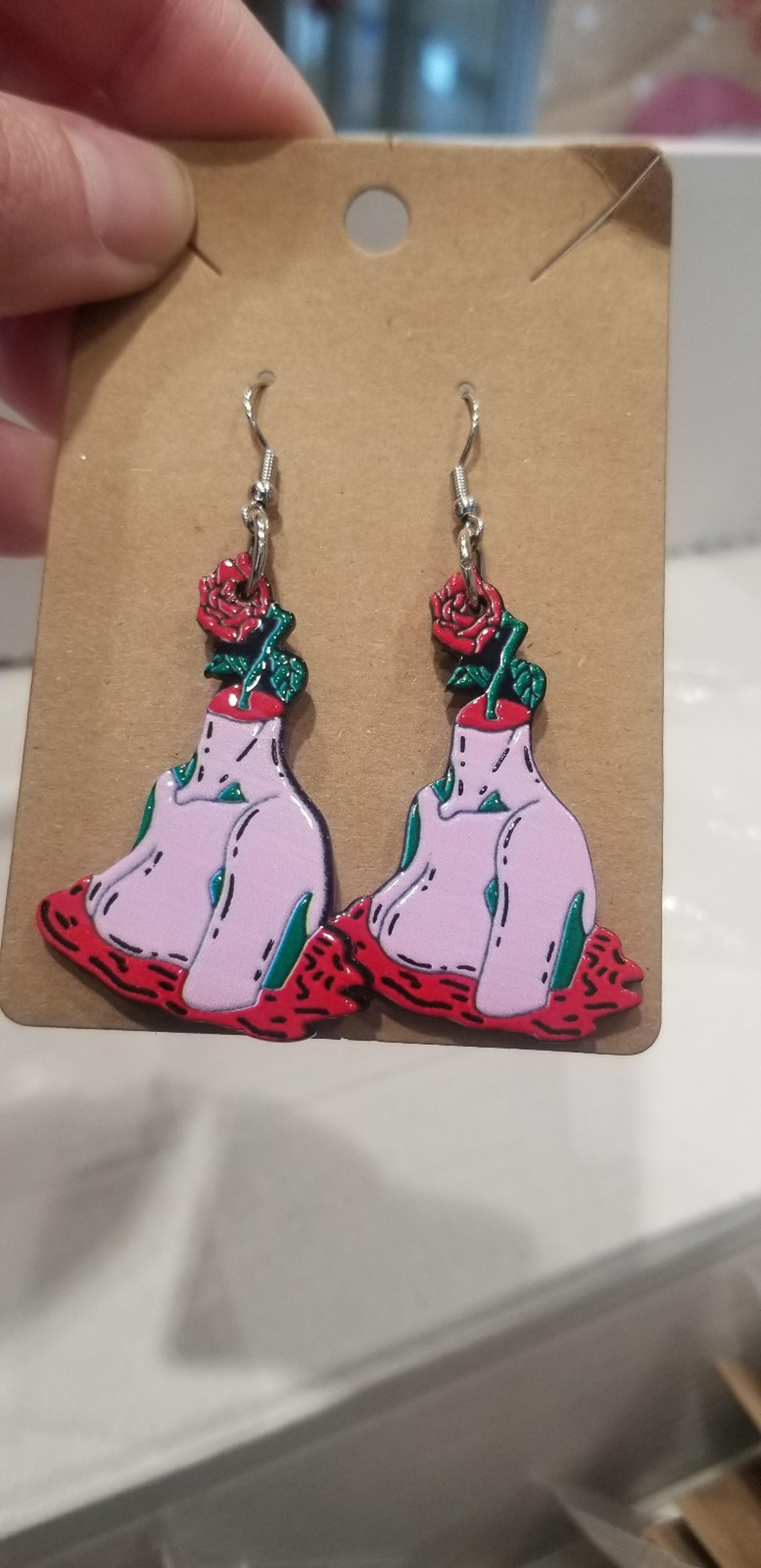 Gore and glamour acrylic earrings