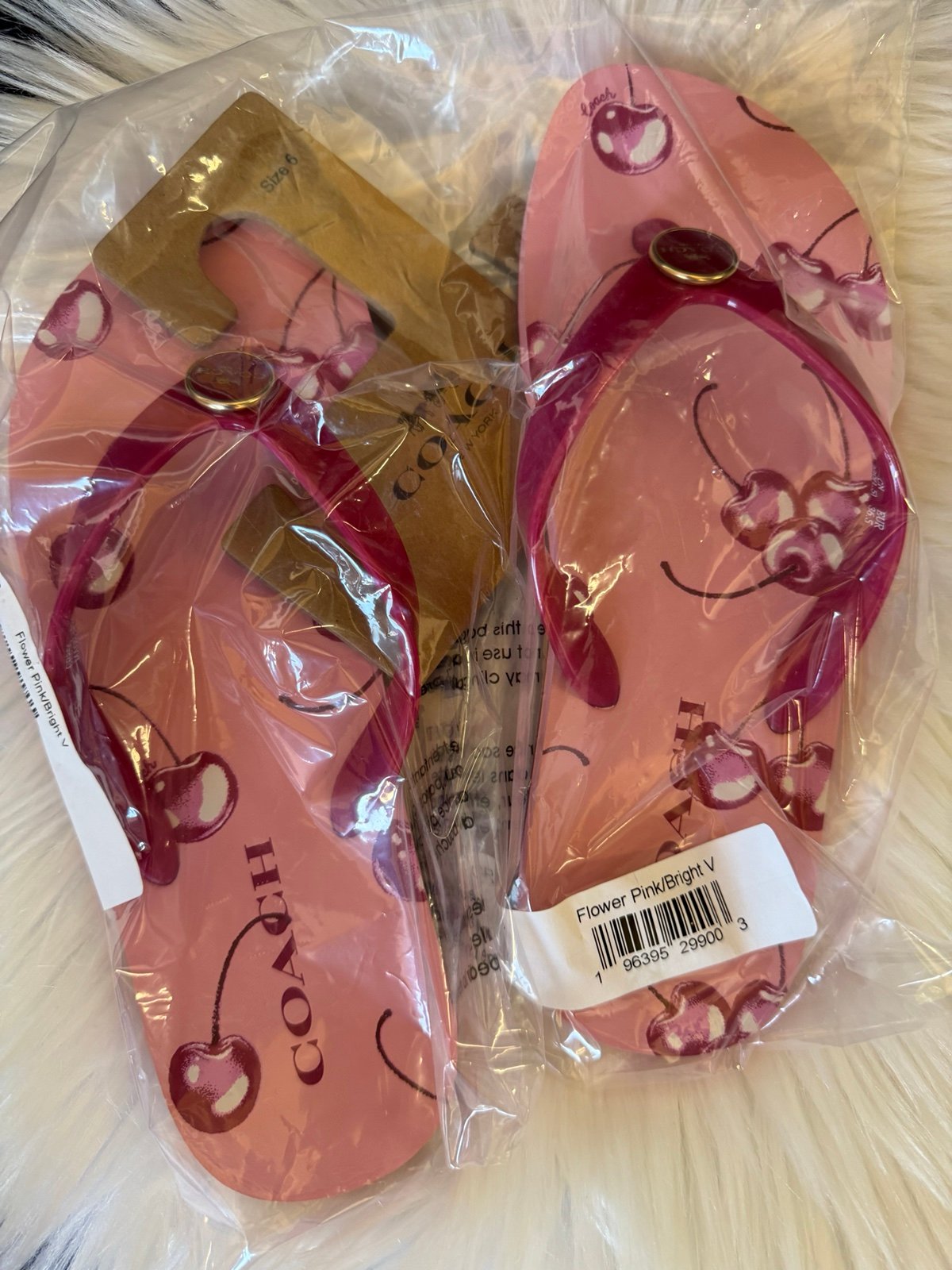Coach Zayn Flip Flops - Cherry (Pink) Fruit - Size 6