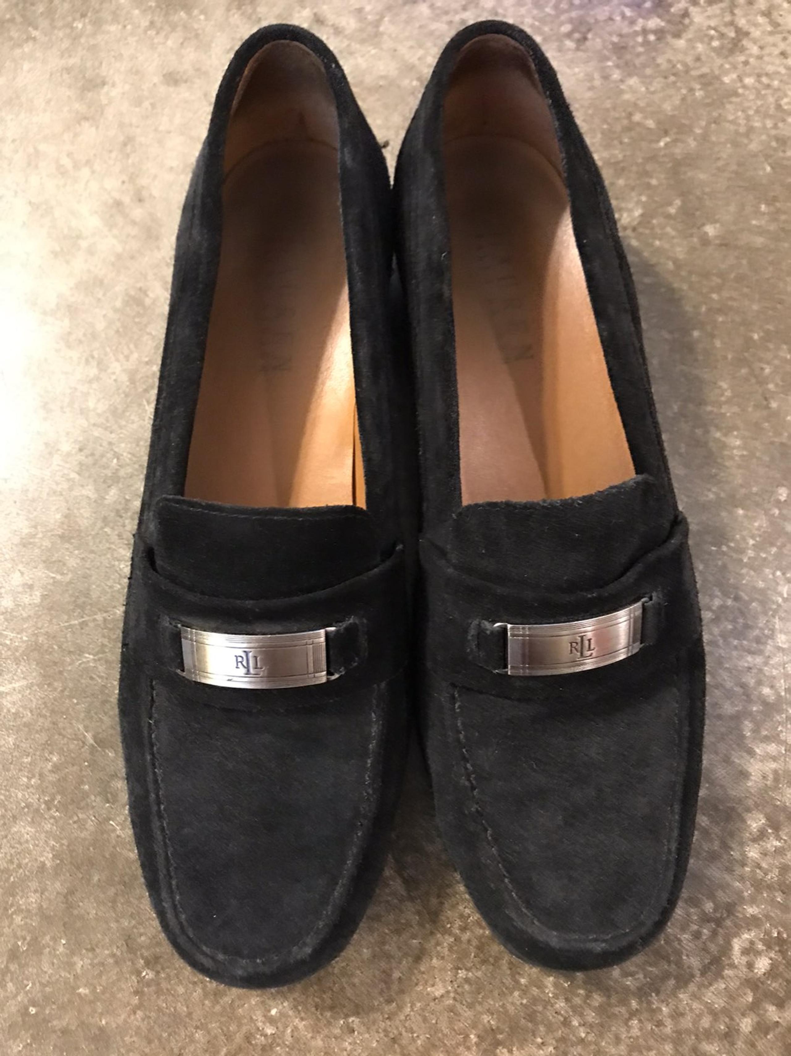 Ralph Lauren Black Suede Loafers
