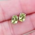 Genuine Oval Peridot (August) Gemstone 14K White Gold Stud Earrings, NWT
