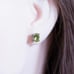 Genuine Oval Peridot (August) Gemstone 14K White Gold Stud Earrings, NWT