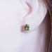 Genuine Oval Peridot (August) Gemstone 14K White Gold Stud Earrings, NWT