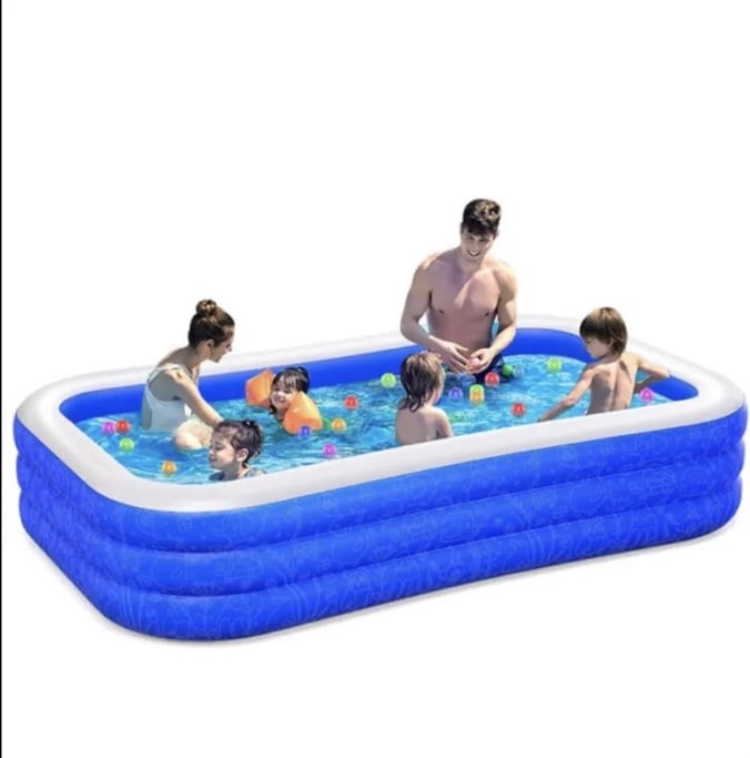 Inflatable Kids Swimming Pool 112”x72”x22”