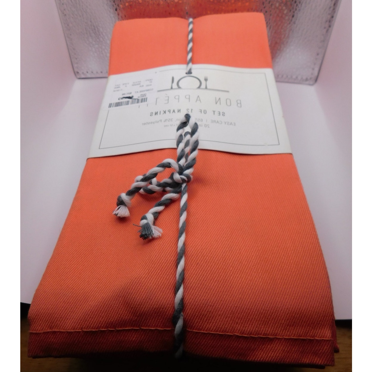 Cloth Napkins Peach Echo Set of 12 New In Package